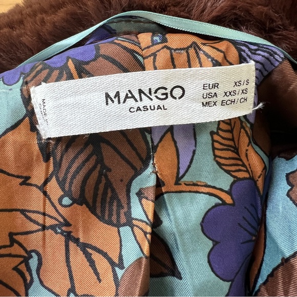 Mango Lapels Faux Fur Brown Tobacco Coat - Picture 2 of 16
